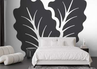 Lettuce solid icon, vegetable and salad leaf, vector graphics, a glyph pattern on a white background, eps 10. Wall mural