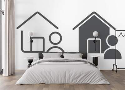 Real Estate Agent line and glyph icon Wall mural