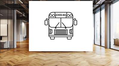 School bus line icon, student transport, high school service vector graphics, a linear pattern on a white background, eps 10. Wall mural