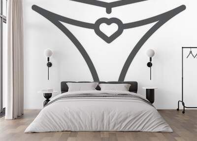 Sexy women underwear line icon, valentines day and bikini, g string sign vector graphics, editable stroke linear icon, eps 10. Wall mural