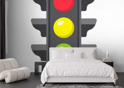 Traffic light flat icon, stoplight and navigation, regulation sign vector graphics, a colorful solid pattern on a white background, eps 10. Wall mural