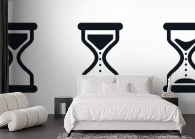 hourglass icon set, sandglass timer on transparent background, vector illustration Wall mural