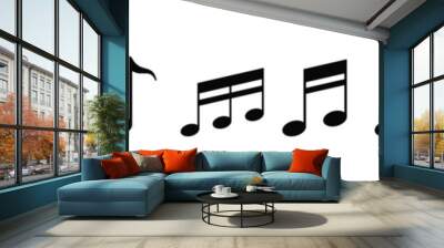 Music notes icon set. Music notes symbol. Musical key signs. Eighth note symbol for apps and websites, vector illustration Wall mural