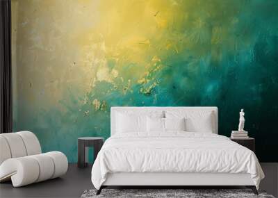 serene blend of gilded lemon and teal, ideal for an elegant abstract background Wall mural