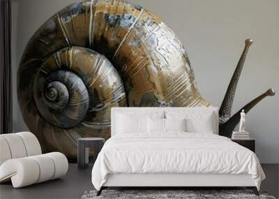 snail on a white Wall mural