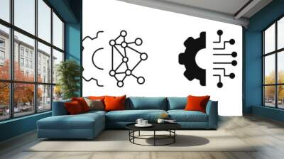 Transform line icon set. business fintech system vector icon. engineering skill evolution sign. digital data technology vector icon for UI designs. Wall mural