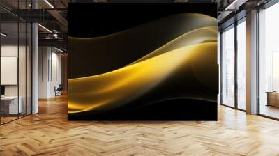 A abstract design on a black background, in the style of flowing lines, dark colourful and futuristic chromatic waves. High quality photo Wall mural