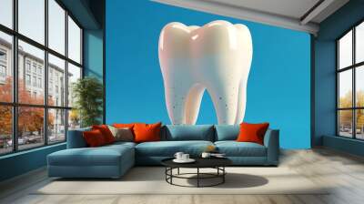 A meticulously crafted and highly detailed 3D model of a decayed tooth, effectively showcasing the presence of plaque and cavities, which highlights significant dental health issues and concerns Wall mural