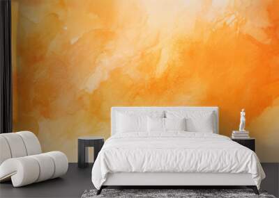 Abstract orange watercolor background. Orange water color splash texture. Grunge watercolour illustration Wall mural