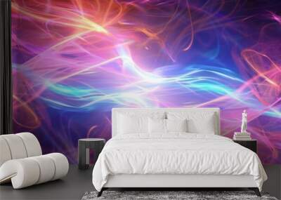 Colorful abstract background with neon light streaks and glowing energy patterns is futuristic and striking Wall mural