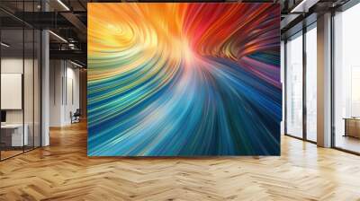 The dynamic abstract swirl showcases vibrant gradients and motion, creating a colorful and energetic display Wall mural