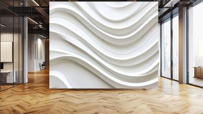 This artwork showcases a stylish and elegant portrayal of white textured waves, making it an ideal choice for modern interior design and a natural aesthetic that resonates with serene environments Wall mural