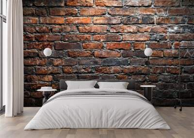 This textured brick wall background is perfect for rustic or urban designs, allowing for the incorporation of text and graphics, enhancing aesthetics for various creative projects Wall mural