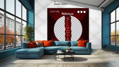 Social media banner template design with a focus on food. Square shape burger vector art for social media posts. Wall mural