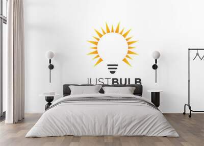 bulb light lamp logo and icon design template Wall mural