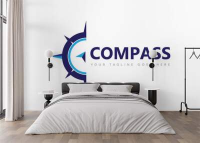 compass logo, icon, symbol design template Wall mural