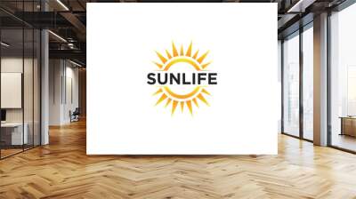 sun logo and icon vector illustration design template Wall mural