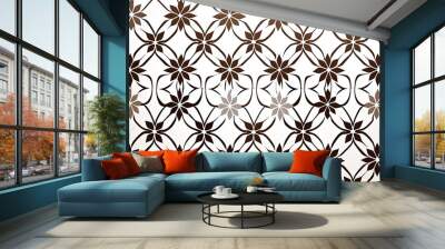 beautiful white and dark brown modern islamic ornament wall vector with floral pattern Wall mural