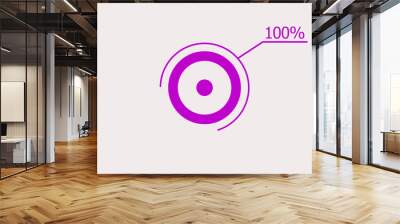 100% circle loading icon Infographics background illustration. Wall mural