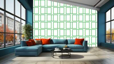 abstract seamless repeatable green rectangle line pattern. Wall mural