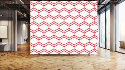 abstract seamless repeatable red polygon pattern. Wall mural