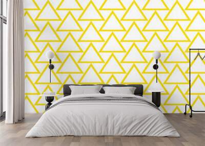 abstract seamless repeatable yellow triangle line pattern. Wall mural