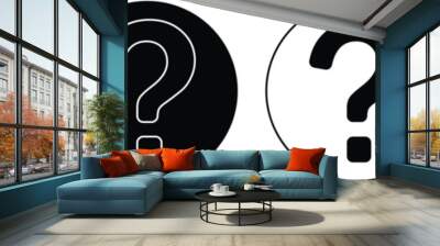 question mark stroke and fill symbol vector illustration. Wall mural