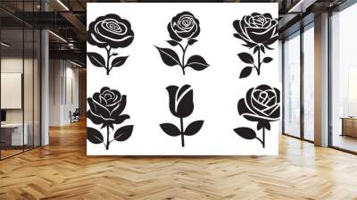 set of roses illustration Wall mural