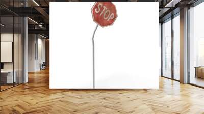 stop sign on a white background Wall mural