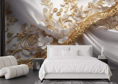 white satin wedding pattern Wall mural