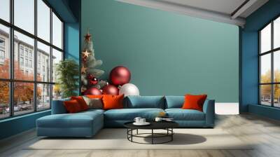 Colorful wall in a simple christmas mock up Wall mural