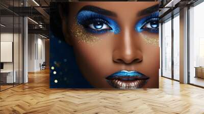 fantasy portrait of young beautiful african american woman makeup  Wall mural