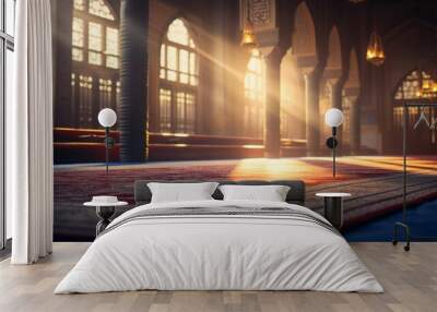 Sunlight Illuminates Mosque Windows Wall mural