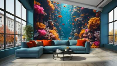 Beautiful underwater world Wall mural