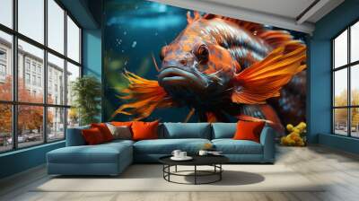 Fish in the water. Wall mural