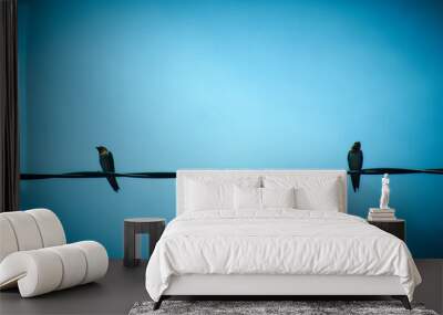 two birds on wire
 Wall mural