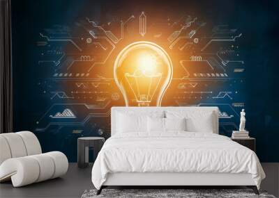 Conceptual Light Bulb Image A Powerful Metaphor for Innovative Marketing Strategies. Wall mural