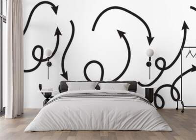 Curly Hand Drawn Arrows Set. vector illustration. EPS 10/AI Wall mural