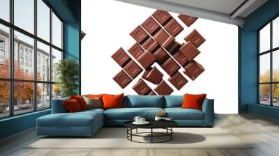 Set of Chocolate bar isolated on transparent background Wall mural