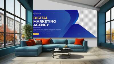 Corporate business social web banner and cover ads template, marketing business cover ads design template gradient color.  Wall mural