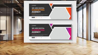 Creative Digital Marketing Business social media cover design, social media, post and web banner ad template design. Wall mural