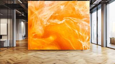 Abstract colorful yellow orange fog background, vibrant puffs of smoke and peach clouds Wall mural