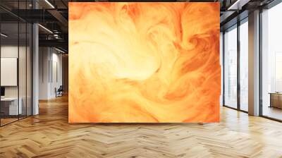 Abstract liquid yellow fire. A flash of sunlight in outer space, swirling smoke Wall mural