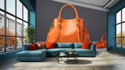 Minimal  3D image of flap bag with handle luxury handbag for fashion show 3D
 Wall mural