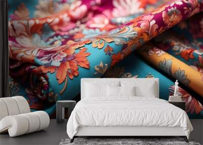 Textile colors, designs, patterns, clothing, and textures
 Wall mural