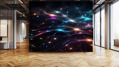 The series Digital Dreams. Technology background combined with elements of virtual visualization for science, education, computing, and contemporary technology projects
 Wall mural