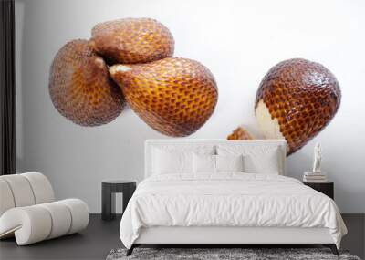 fruit salak. Snakefruit from Indonesia tastes sweet and sour with a plain white background Wall mural