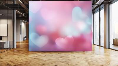 Hearts abstract background. Valentines day background banner Wall mural