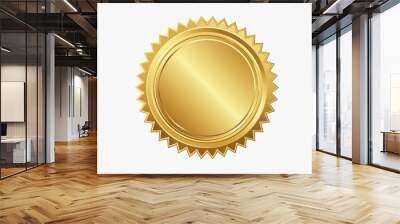 Gold seal  illustration, elegant design, isolated on white Wall mural