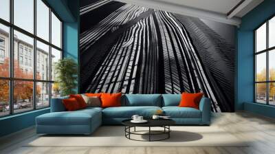 grungy asphalt with dynamic tire tracks high contrast monochrome textured road surface urban street art style abstract linear patterns Wall mural